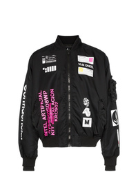 Marcelo Burlon County Of Milan Kids logo-print bomber jacket - Black