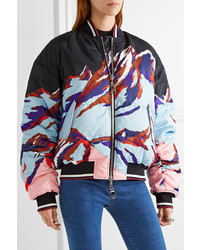 Emilio Pucci Reversible Printed Faille And Shell Down Bomber Jacket Black