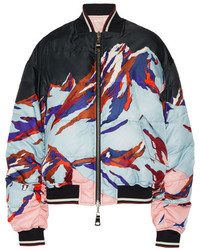 Emilio Pucci Reversible Printed Faille And Shell Down Bomber Jacket Black