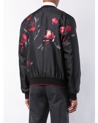 Dolce & Gabbana Rose Print Bomber Jacket