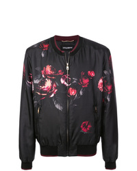 Dolce & Gabbana Rose Print Bomber Jacket