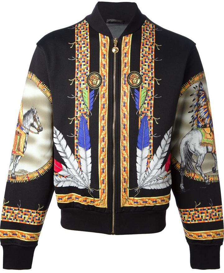 Versace Printed Bomber Jacket, $1,273 | Lookastic