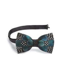Brackish & Bell Scarab Feather Bow Tie