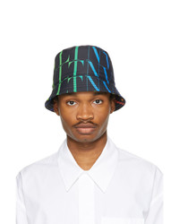 Valentino Garavani Black And Multicolor Vltn Bucket Hat