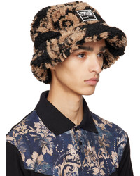 VERSACE JEANS COUTURE Black Brown Tapestry Bucket Hat