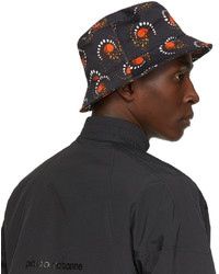 PACO RABANNE Black Graphic Motif Bucket Hat