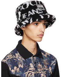 VERSACE JEANS COUTURE Black White Tapestry Bucket Hat