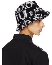 VERSACE JEANS COUTURE Black White Tapestry Bucket Hat