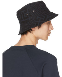 Balmain Navy Black Cotton Bucket Hat