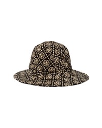Tory Burch T Monogram Chenille Reversible Bucket Hat In Black New Cream At Nordstrom