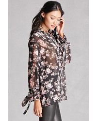 Forever 21 Floral Chiffon Blouse