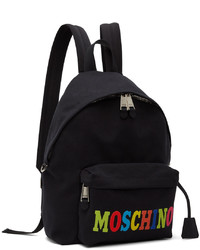 Moschino Black Felted Logo Backpack