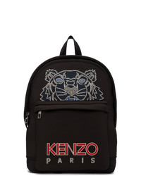 Kenzo Black Neoprene Large Tiger Backpack