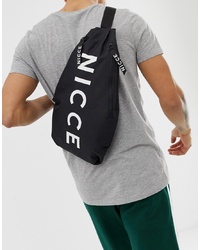 Nicce Crossbody Backpack In Black With Logo