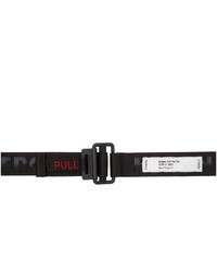 Black Print Canvas Belt