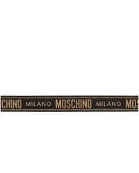 Moschino Black And Gold Logo Belt