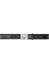 Moschino Black And White Printed Belt