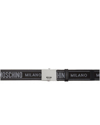 Moschino Black And White Printed Belt