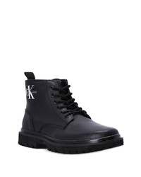 Calvin Klein Logo Print Lace Up Ankle Boots