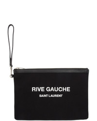 Saint Laurent Black Canvas Rive Gauche Pouch