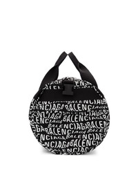 Balenciaga Black And White Logo Wave Gym Bag