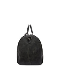 Etro Black Paisley Travel Duffle Bag