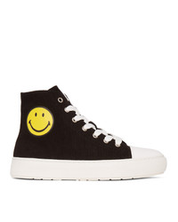 Joshua Sanders Black Smiley Edition High Top Sneakers