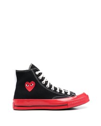 Comme Des Garcons Play Comme Des Garons Play Heart Patch High Top Sneakers