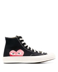 Comme Des Garcons Play Comme Des Garons Play Logo Print High Top Sneakers