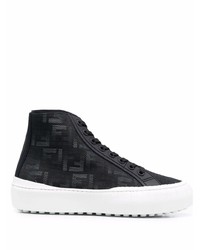 Fendi Monogram Pattern Lace Up Sneakers