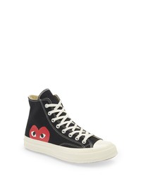 Comme Des Garcons Play X Converse Chuck Taylor Hidden Heart High Top Sneaker In Black At Nordstrom