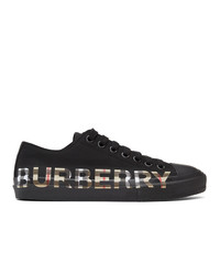 Burberry Black And Beige Larkhall M Logo Sneakers
