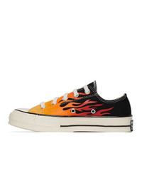 Converse Black And Red Flame Chuck 70 Low Sneakers