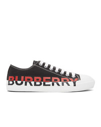 Burberry Black And Red Larkhall M Logo Sneakers