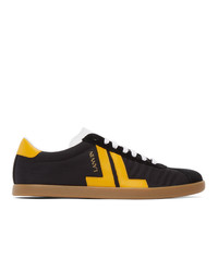Lanvin Black And Yellow Canvas Glen Sneakers