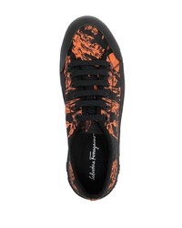 Salvatore Ferragamo Pattern Print Low Top Lace Up Sneakers