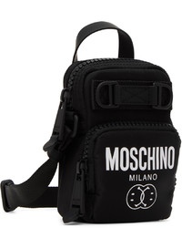 Moschino Black Double Smile Messenger Bag