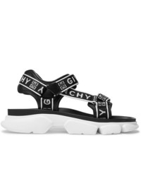 Givenchy Jaw Logo Jacquard Webbing And Faux Leather Sandals