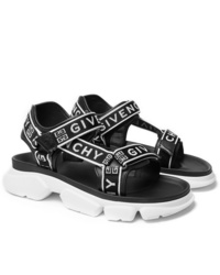 Givenchy Jaw Logo Jacquard Webbing And Faux Leather Sandals