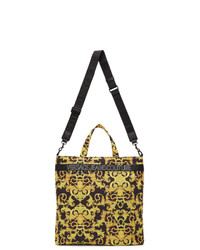 VERSACE JEANS COUTURE Black And Gold Baroque Tote