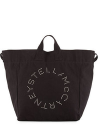Stella McCartney Logo Print Canvas Beach Tote Bag