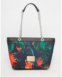 Love Moschino Tropical Print Canvas Shopper Bag