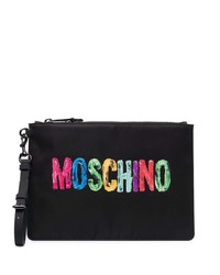 Moschino Logo Print Clutch Bag