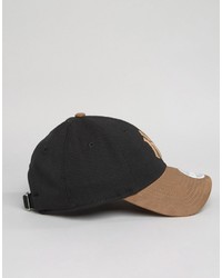 New Era 9 Forty Cap In Black With Contrast Suede Peak