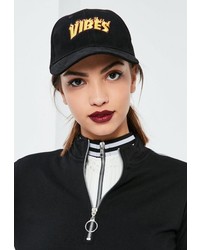 Missguided Black Faux Suede Vibes Baseball Cap