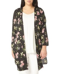 Evans Plus Size Floral Print Kimono Cardigan