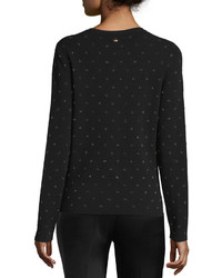 Escada Polka Dot Intarsia Cardigan Black