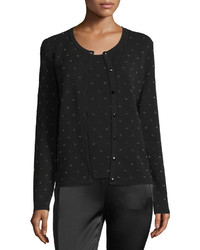 Escada Polka Dot Intarsia Cardigan Black