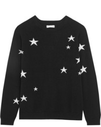 Chinti and Parker Printed Cashmere Sweater Black