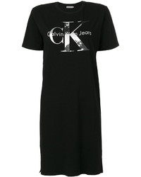 CK Calvin Klein Ck Jeans Logo Print T Shirt Dress